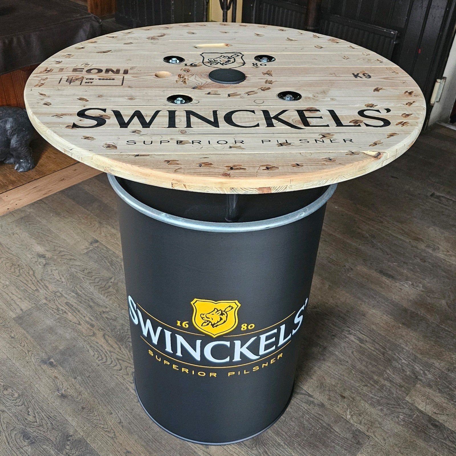 SWINCKELS STATAFEL met groot houten blad, Ophalen of Verzenden, Nieuw, Overige typen, Overige merken