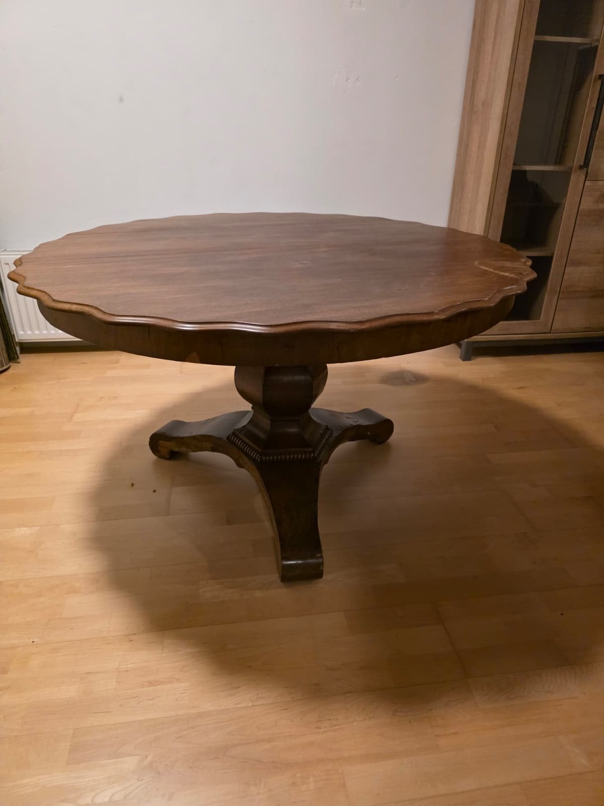 Massief houten ronde tafel - 120 cm, Ophalen, Gebruikt, Rond, Vier personen