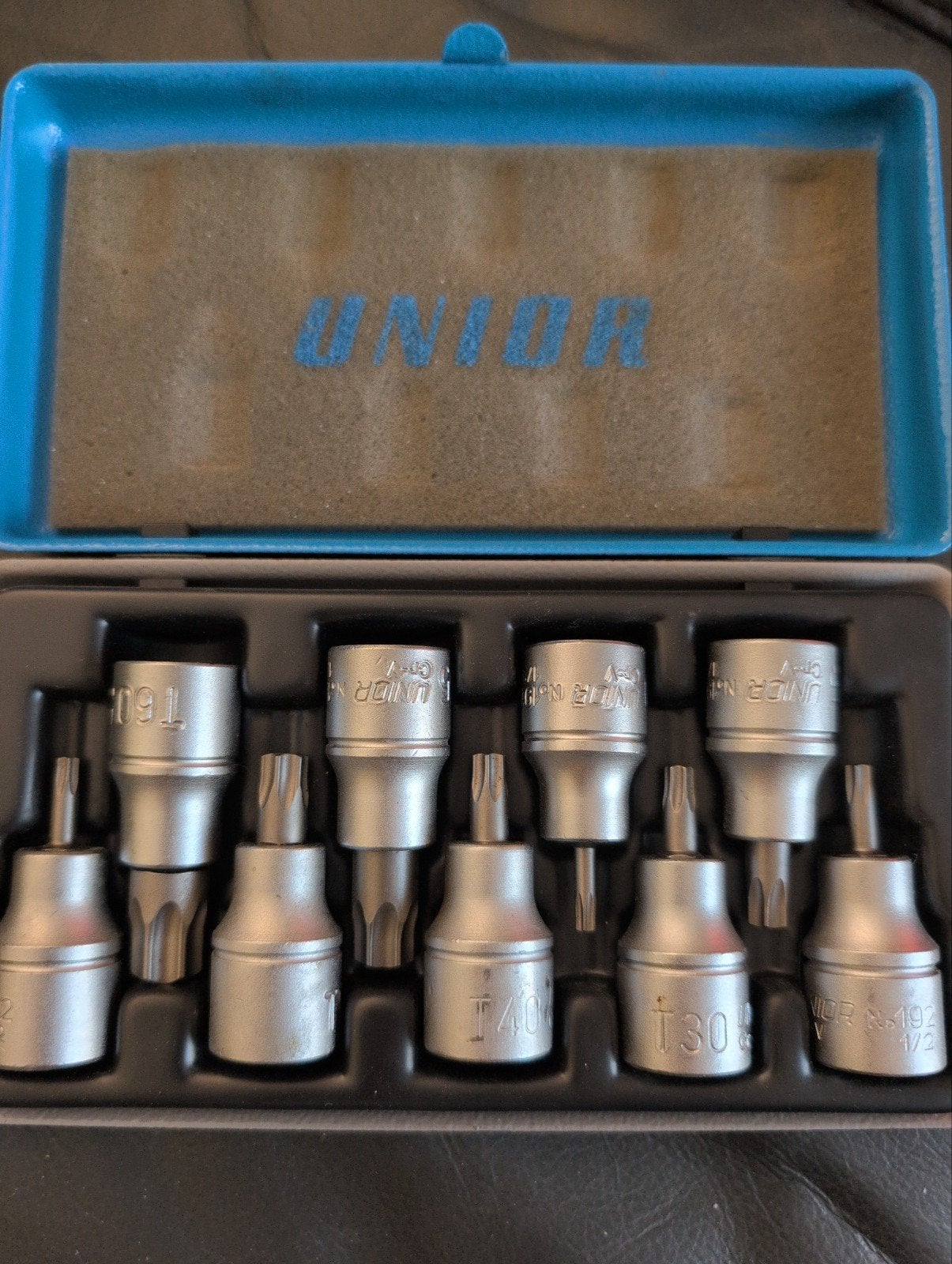 Unior Torx Bitset T30-T60 met Doosje - Zo goed als nieuw, Ophalen of Verzenden, Zo goed als nieuw, Bitset, Overige merken
