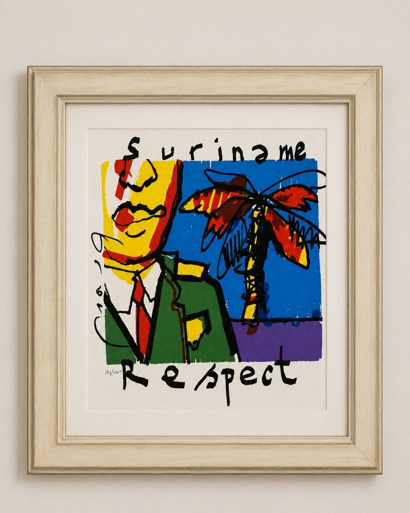 Herman Brood zeefdruk – Suriname Respect, Antiek en Kunst, Genummerd, Ophalen of Verzenden, Abstract, Zeefdruk