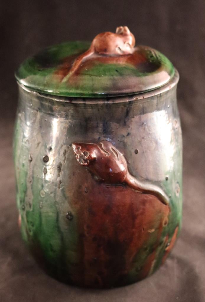 Antieke pot met muizen, Antiek en Kunst, Antiek | Keramiek en Aardewerk, Ophalen of Verzenden
