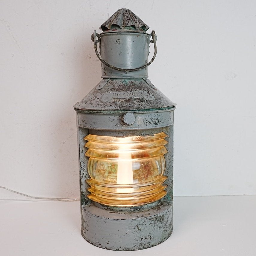 Koperen scheepslamp met nieuwe bedrading., Ophalen of Verzenden, Zo goed als nieuw, Motorboot of Zeilboot, Gebruiksvoorwerp