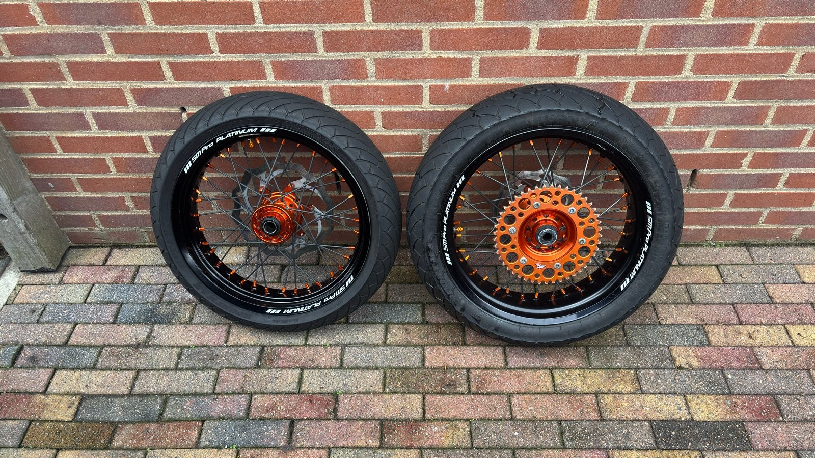 SMPro Platinum Supermoto Wielen - Oranje Naven, Ophalen, Gebruikt