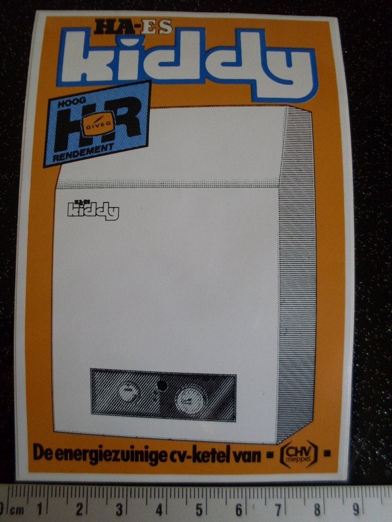 sticker ha-es kiddy hoog HR rendement cv ketel CHV meppel, Verzenden, Zo goed als nieuw, Merk
