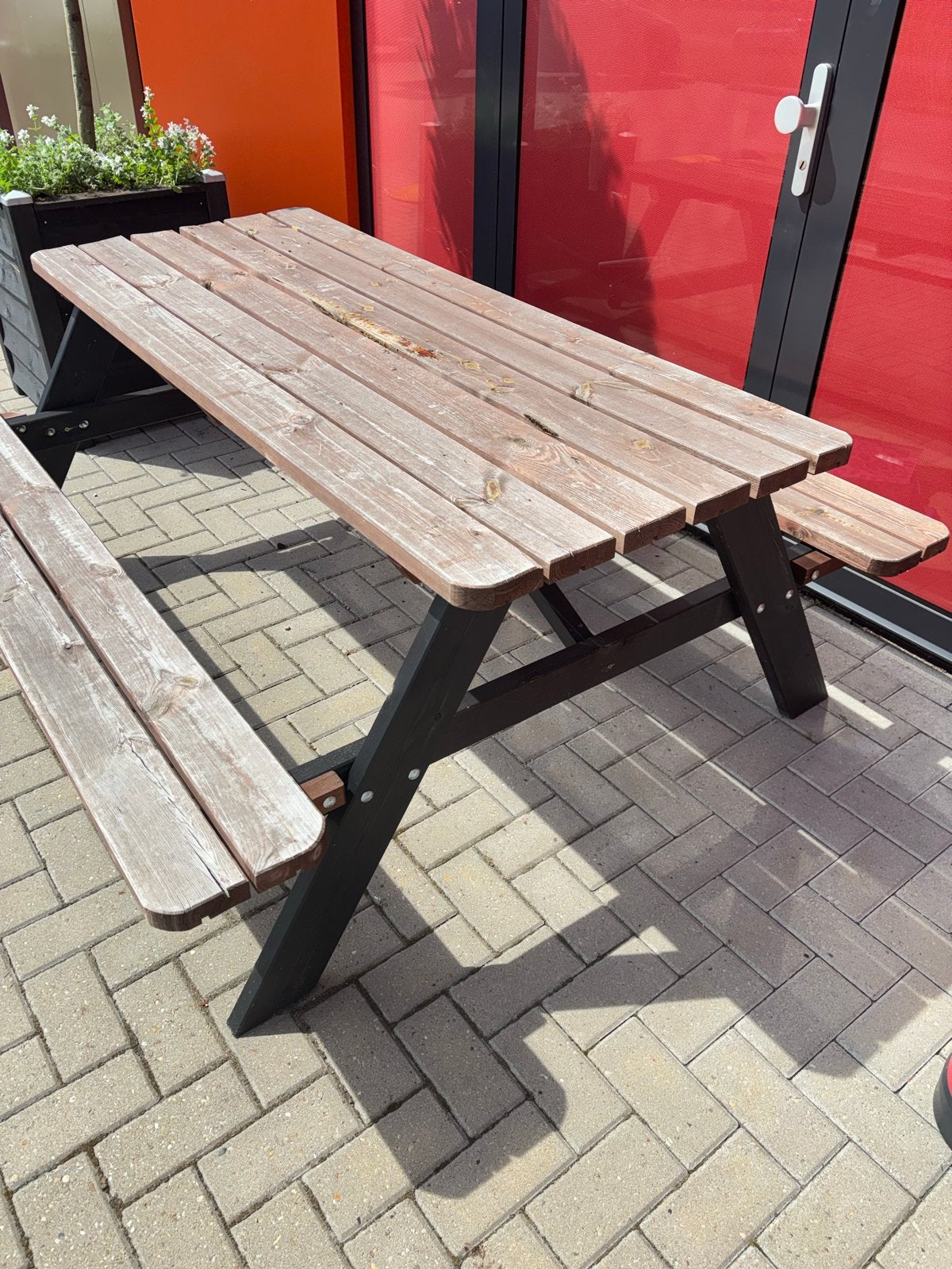 Houten picknicktafel, Ophalen, Gebruikt, Rechthoekig, Hout