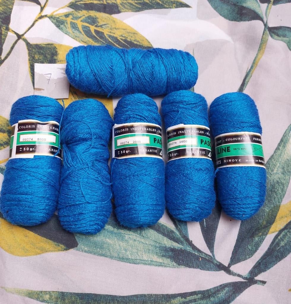 6 strengen blauwe garen acryl, Ophalen of Verzenden, Nieuw, Breien of Haken, Wol of Garen