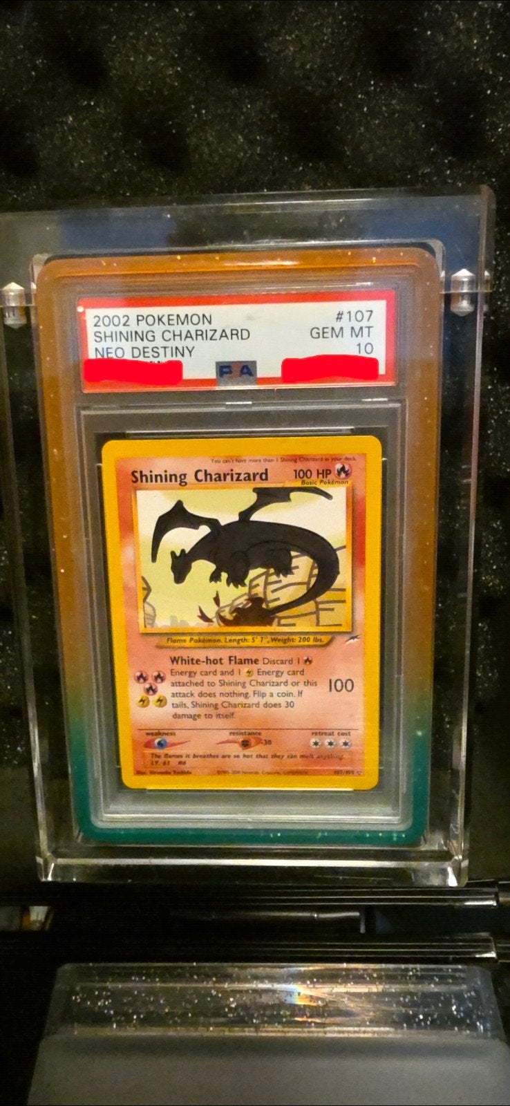 Shining Charizard PSA 10, Ophalen of Verzenden, Zo goed als nieuw, Losse kaart, Foil