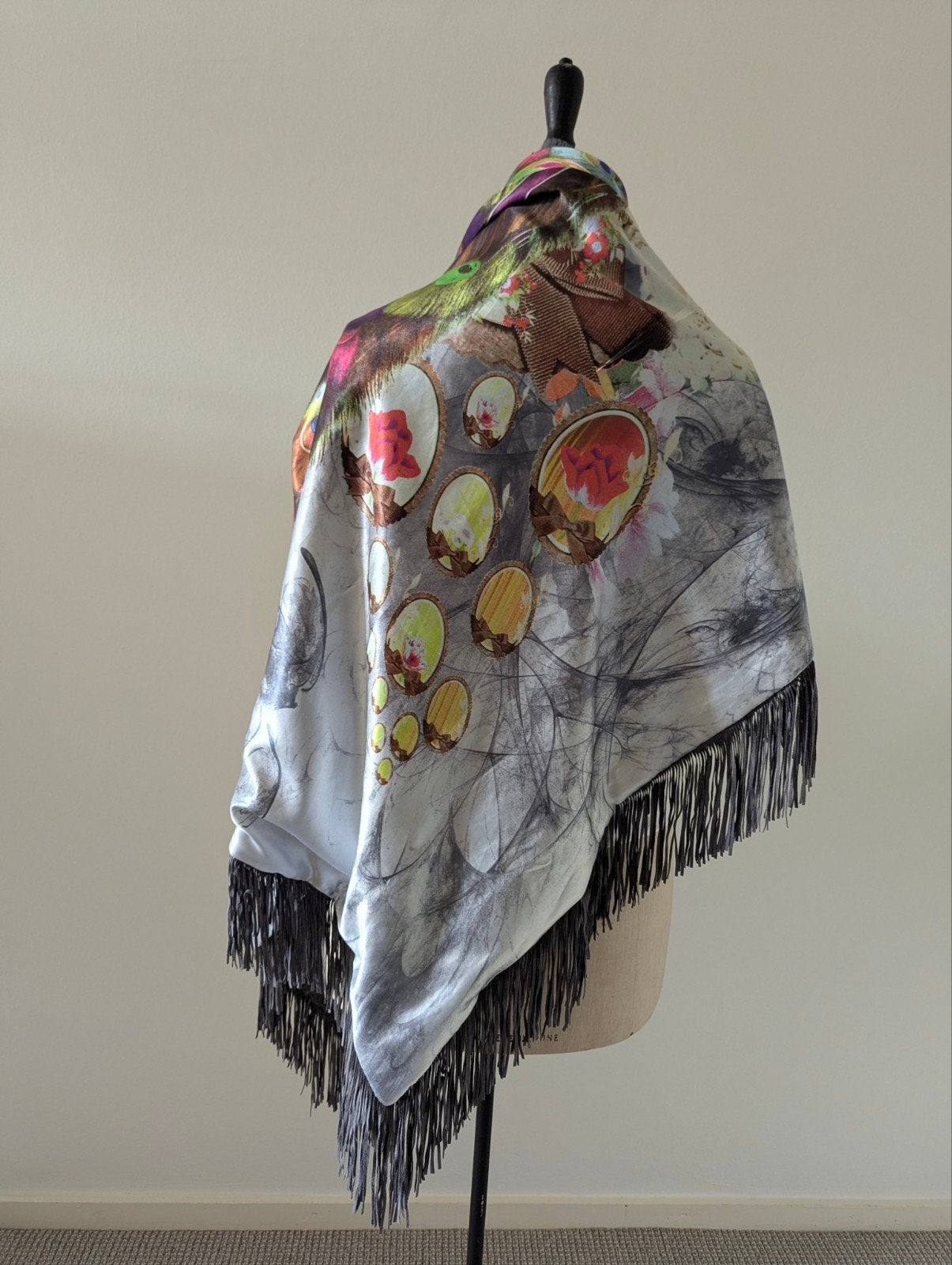 Stola / Omslagdoek met Pauwenprint - Heerlijk Warm, Ophalen of Verzenden, Zo goed als nieuw