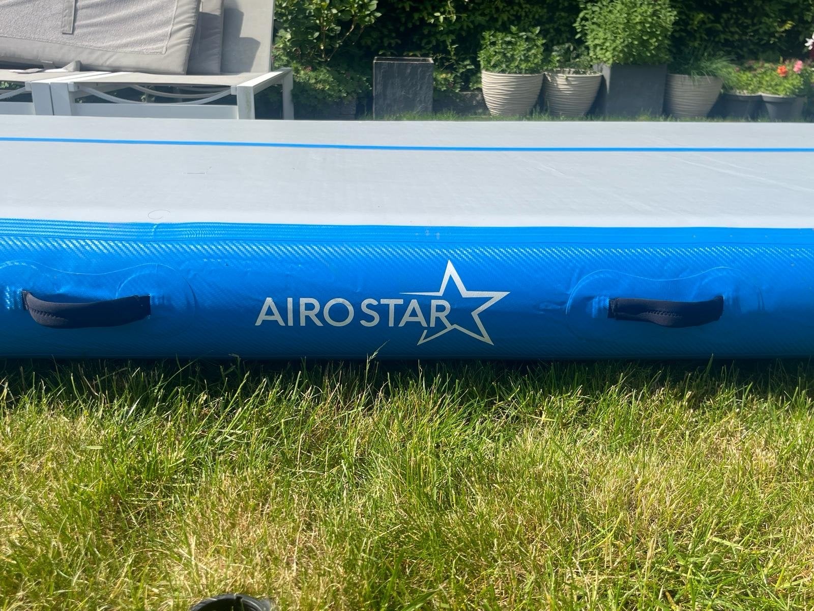 Airtrack airo pro star, turnmat 7 meter, tumbling, gym mat, Sport en Fitness, Turnen, Kindermaat 122 t/m 140, Ophalen, Zo goed als nieuw