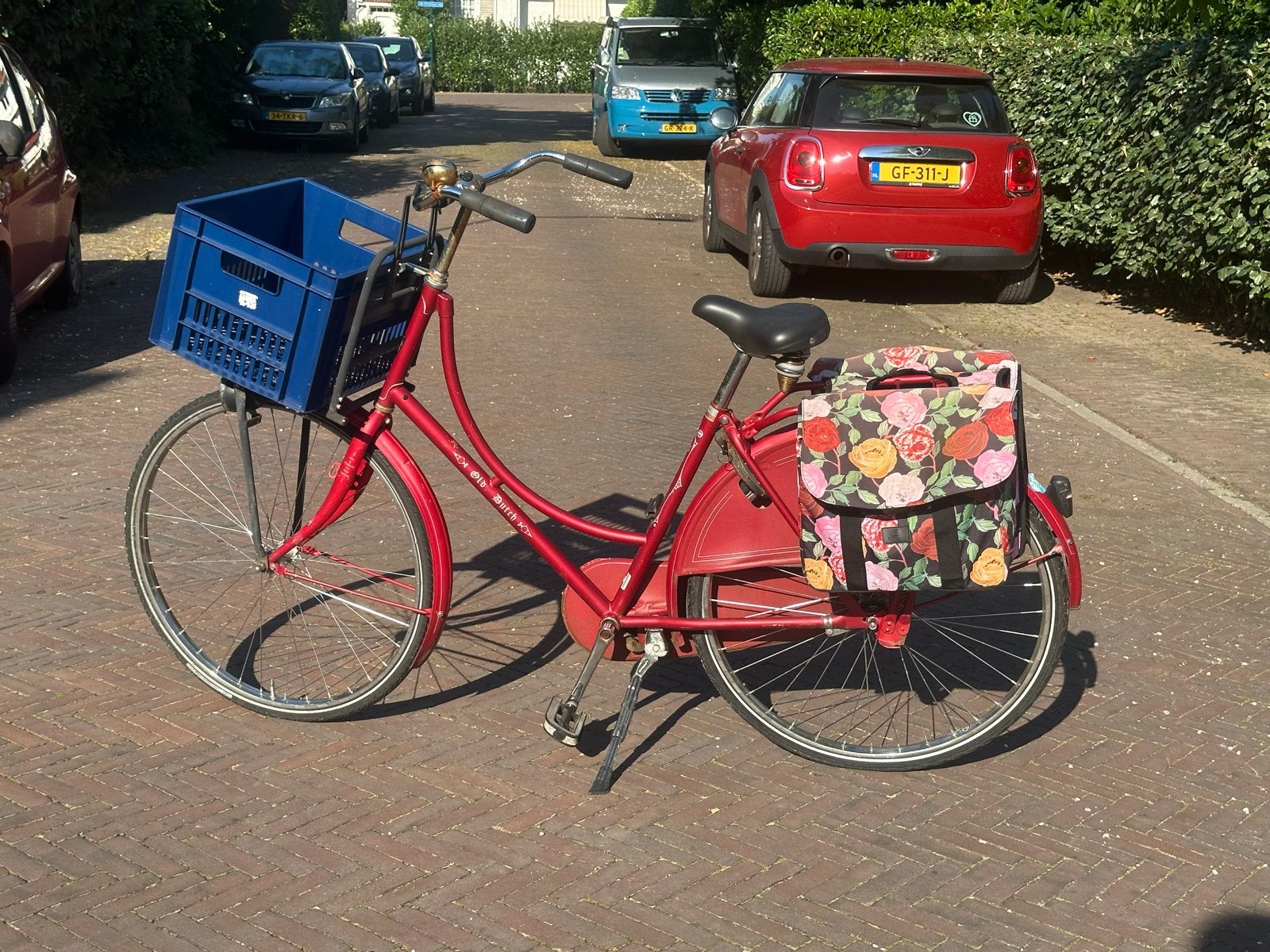 Rode Batavus damesfiets, Fietsen en Brommers, Terugtraprem, Batavus, Ophalen of Verzenden, 53 tot 56 cm