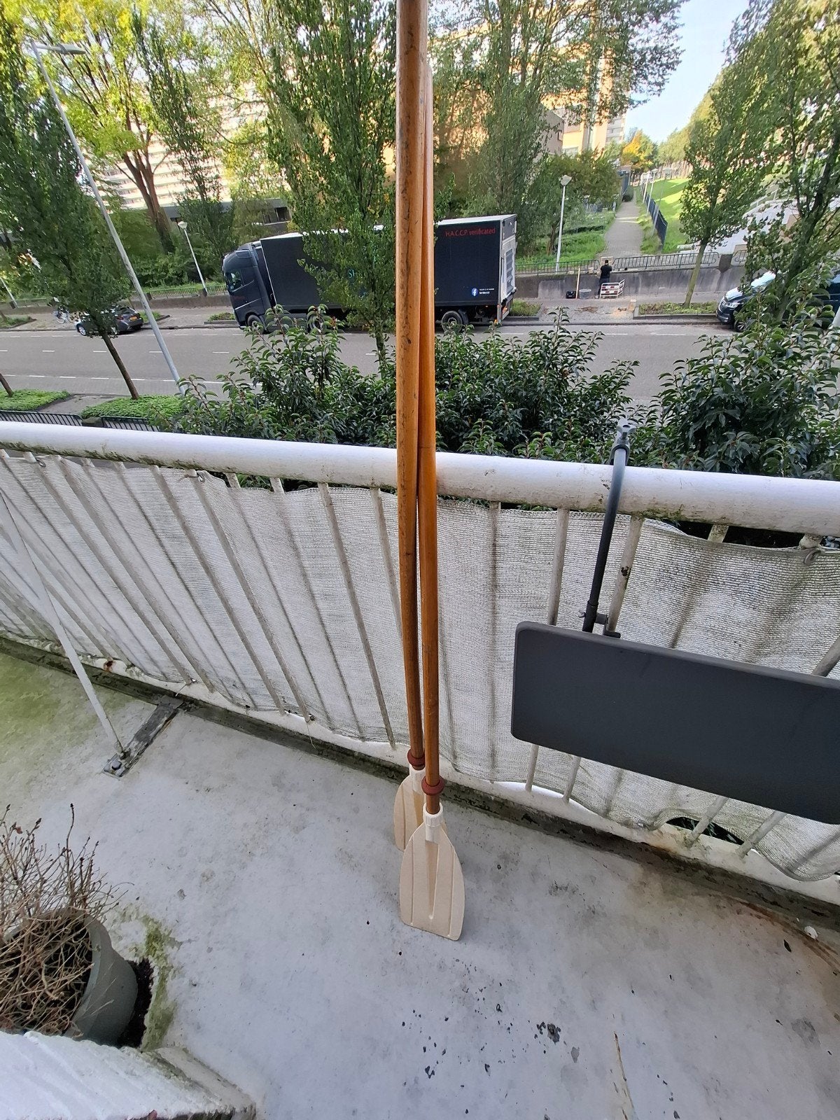 Houten peddels voor boot of decoratie, Ophalen, Gebruikt, Enkelbladige peddel