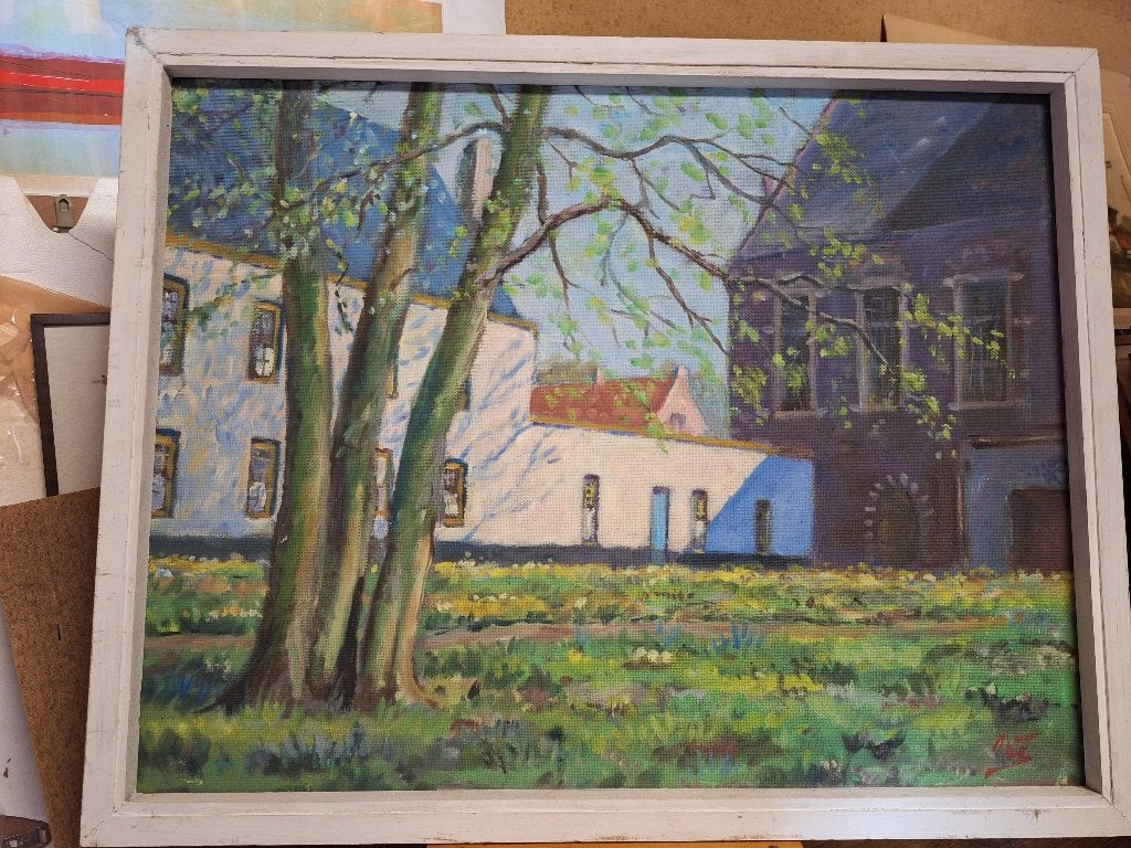 Schilderij, Paneel, Oud hollands, Ophalen of Verzenden, Landschap