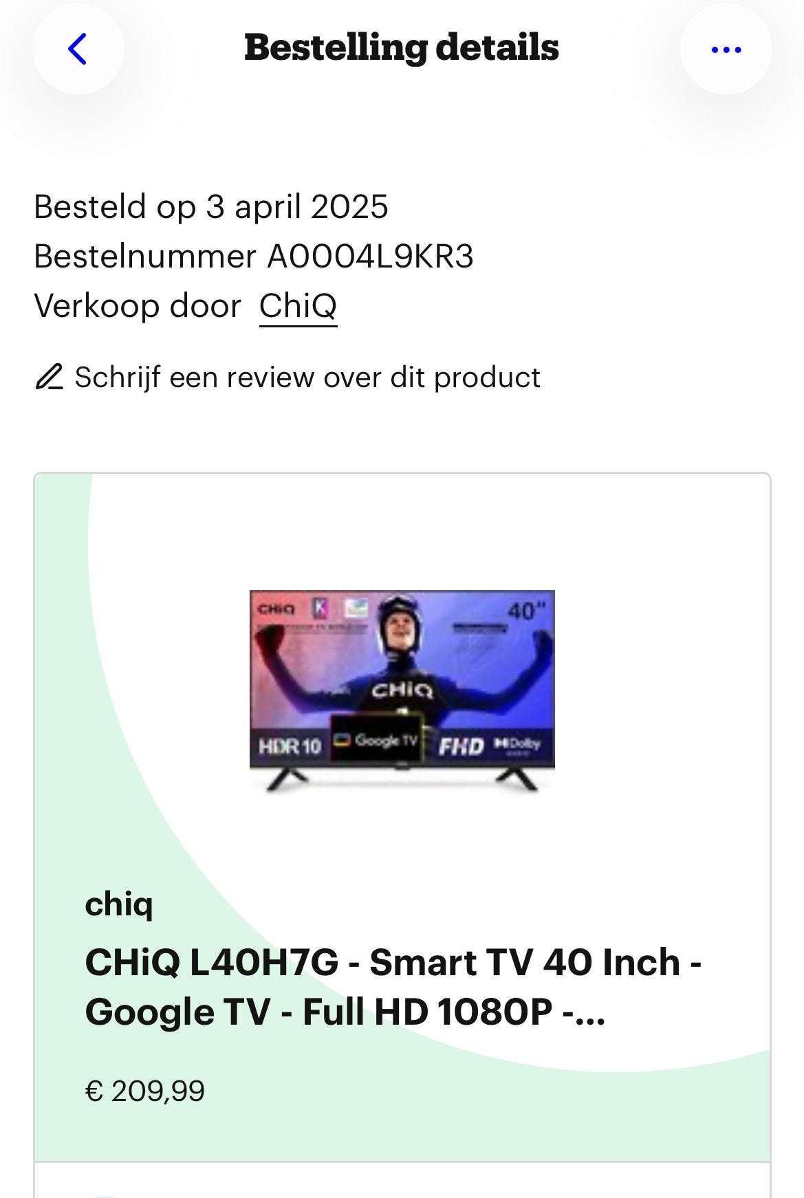 CHiQ 40 inch Smart TV – Google TV – Full HD – Goede staat