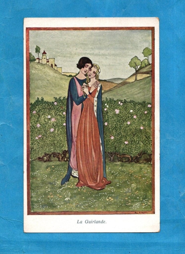" La Guirlande " Mooie oude Art Deco kaart van R.Cramer H108, Verzenden, 1920 tot 1940, Ongelopen, Overige thema's