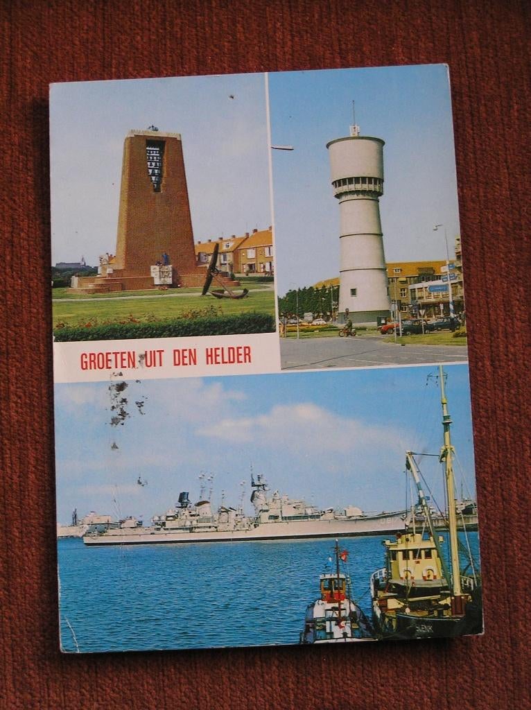 Den Helder Drieluik met Monument Watertoren Marineschip 1980, Ophalen of Verzenden, Voor 1920, Noord-Brabant