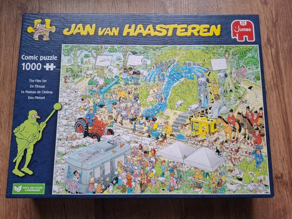 JAN VAN HAASTEREN Puzzel - De Filmset - 1000 Stukjes, Ophalen of Verzenden, 500 t/m 1500 stukjes, Zo goed als nieuw, Legpuzzel