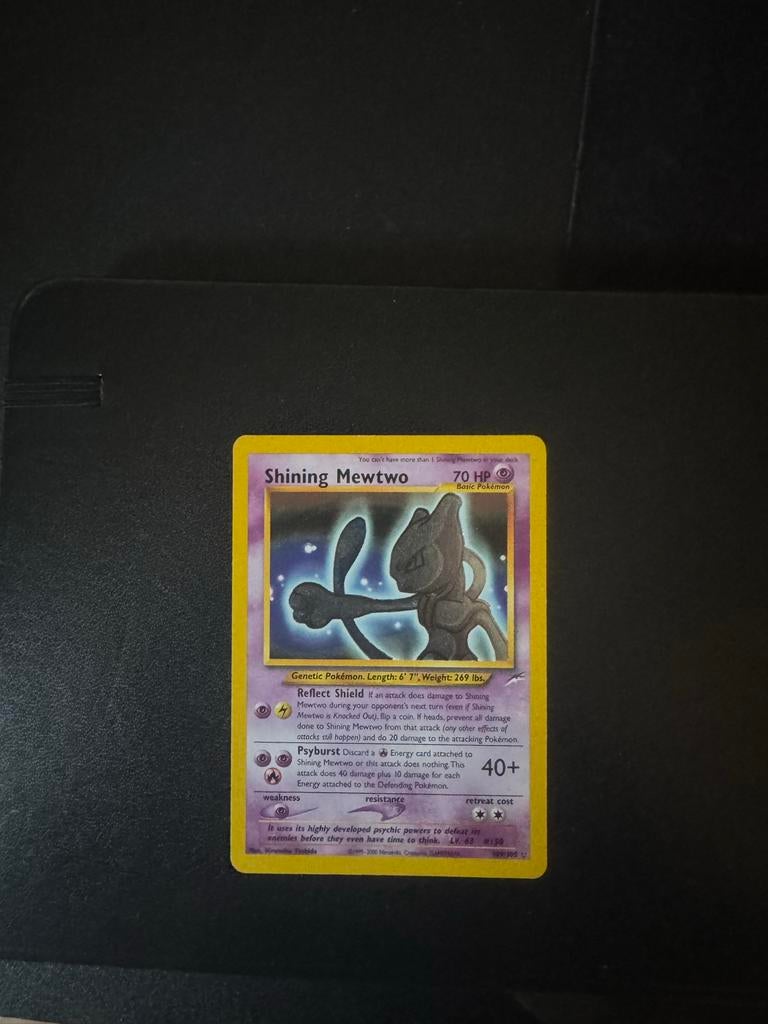 Shining Mewtwo Pokémon kaart - Uitstekende staat bieden adv, Ophalen of Verzenden, Zo goed als nieuw, Losse kaart, Foil