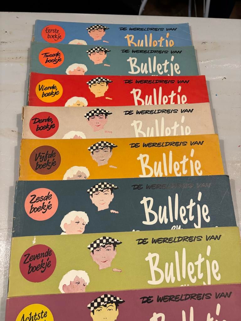 9 Bulletje Bonestaak stripboeken - De Wereldreis van Bulletj, Meerdere stripboeken, Ophalen of Verzenden, Gelezen