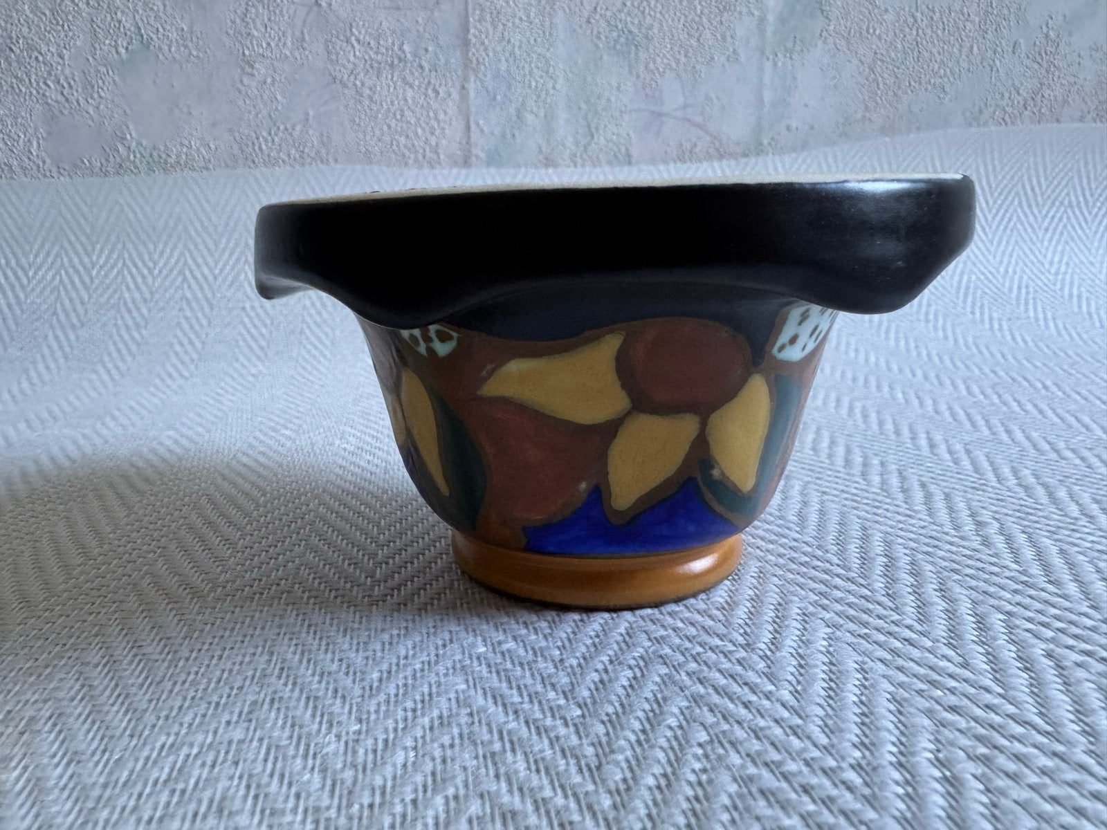 Vintage inktpot met kleurrijk bloemmotief, Ophalen of Verzenden