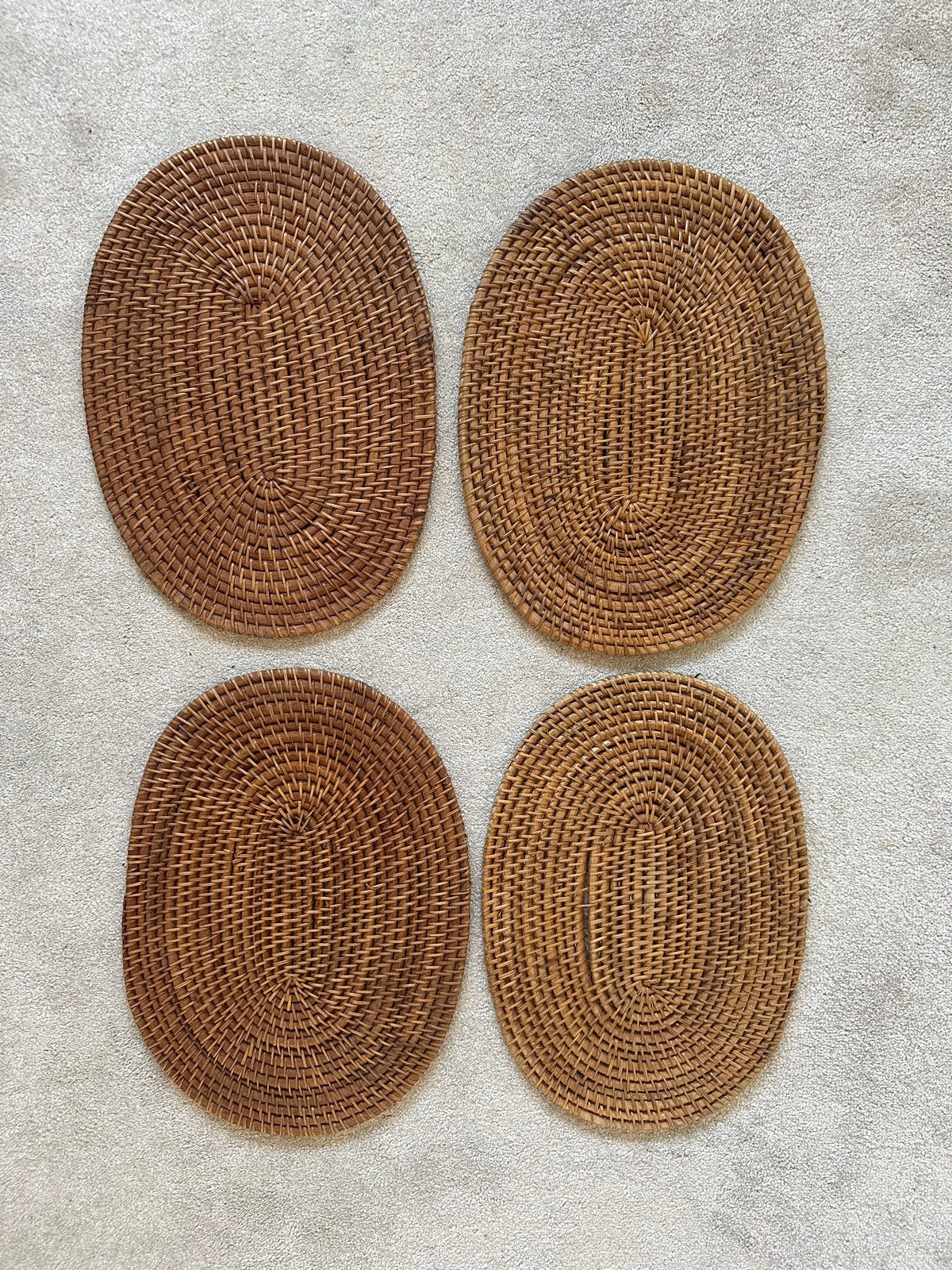 Rotan placemats 38cm x 28cm, Overige typen, Ophalen of Verzenden, Bruin, Natuurlijk materiaal