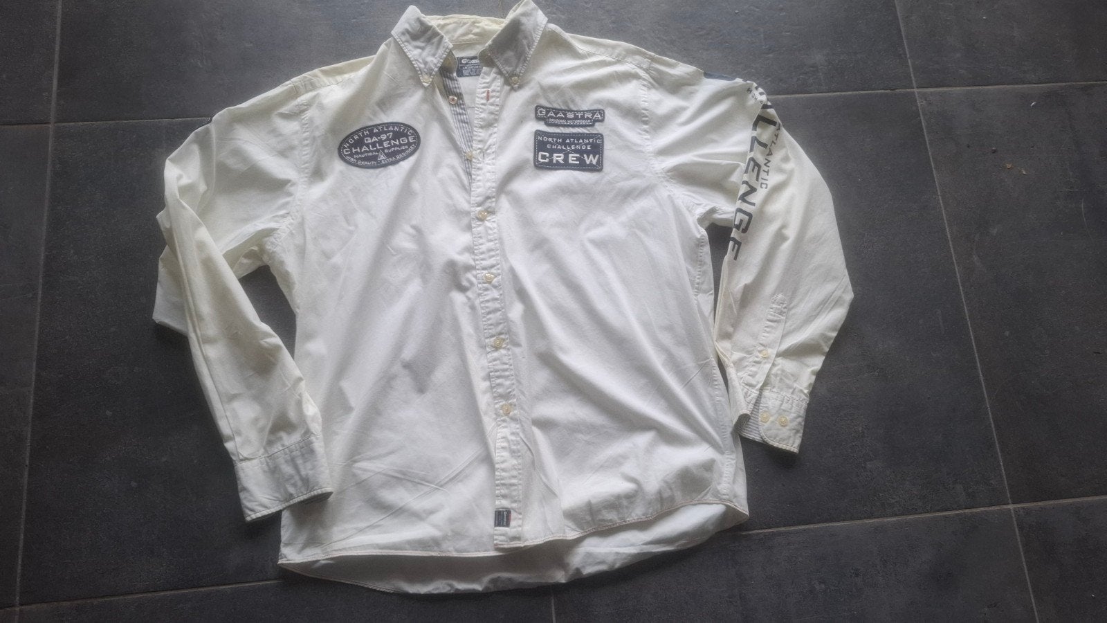 Vintage Gaastra heren overhemd - wit - XL, Gaastra, Wit, Ophalen of Verzenden, Zo goed als nieuw