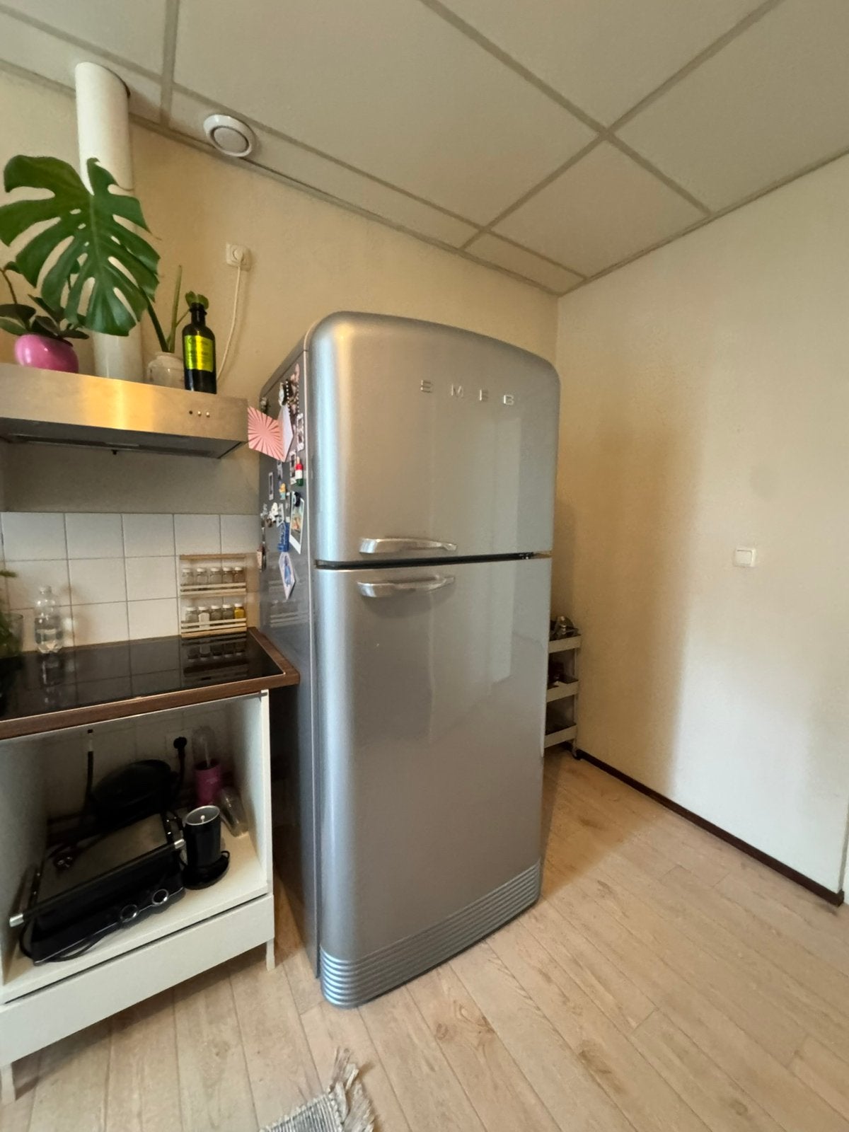 SMEG FAB50X retro koelkast – zilver – goede conditie, Witgoed en Apparatuur, Ophalen, Gebruikt, 200 liter of meer, 60 cm of meer