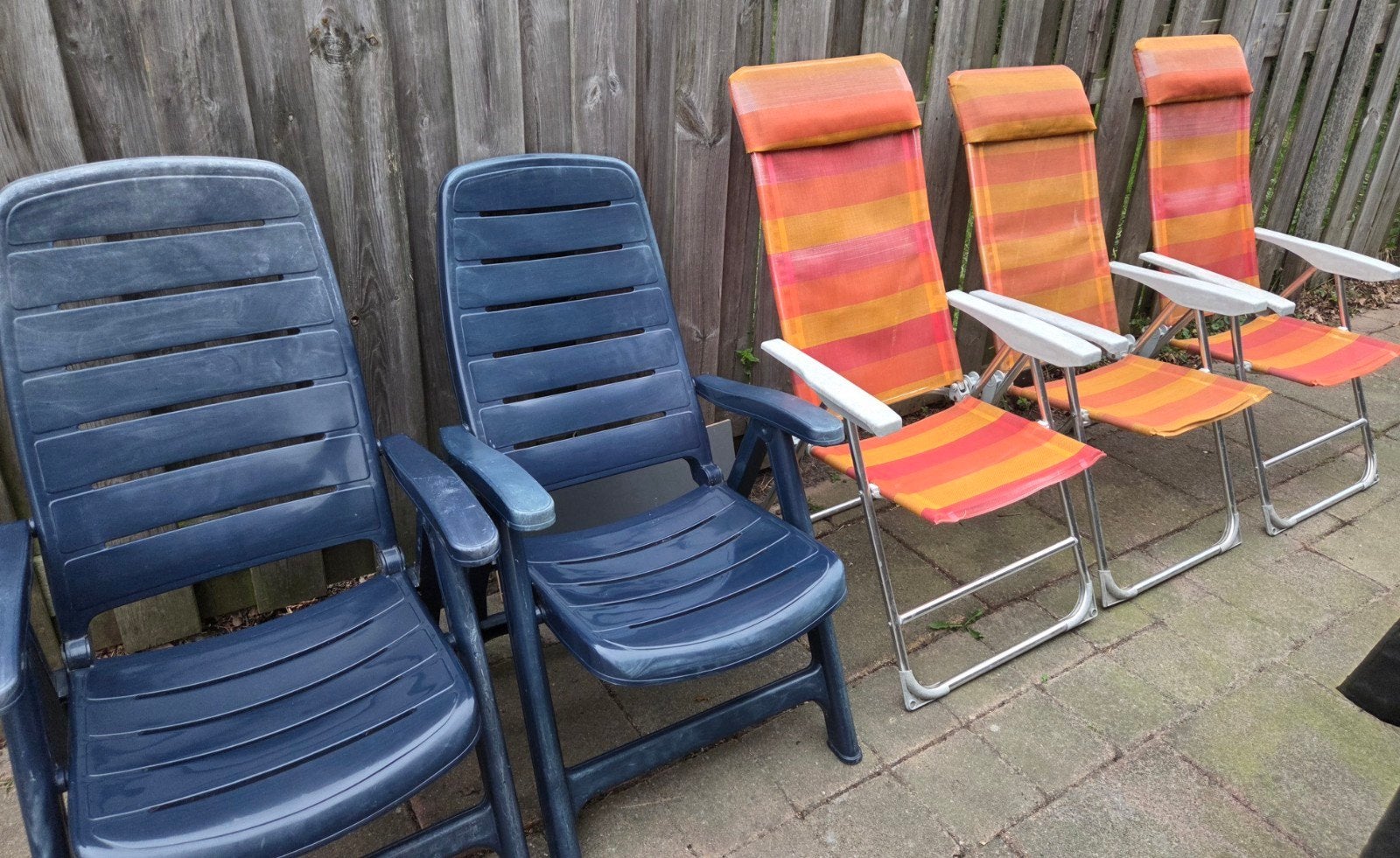 5 tuinstoelen campingstoelen, Ophalen, Gebruikt, Campingstoel