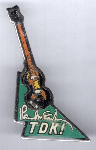 zeldzaam PAUL MC CARTNEY TDK NO3 Gitaar PIN ( BLAD9_966 ), Verzenden, Nieuw, Merk, Speldje of Pin