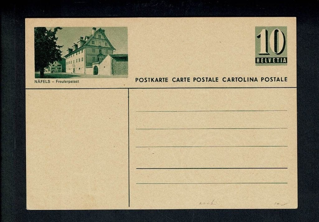 Zwitserland : 2 oude briefkaarten geïllustreerd, Postzegels en Munten, Brieven en Enveloppen | Buitenland, Verzenden, Briefkaart