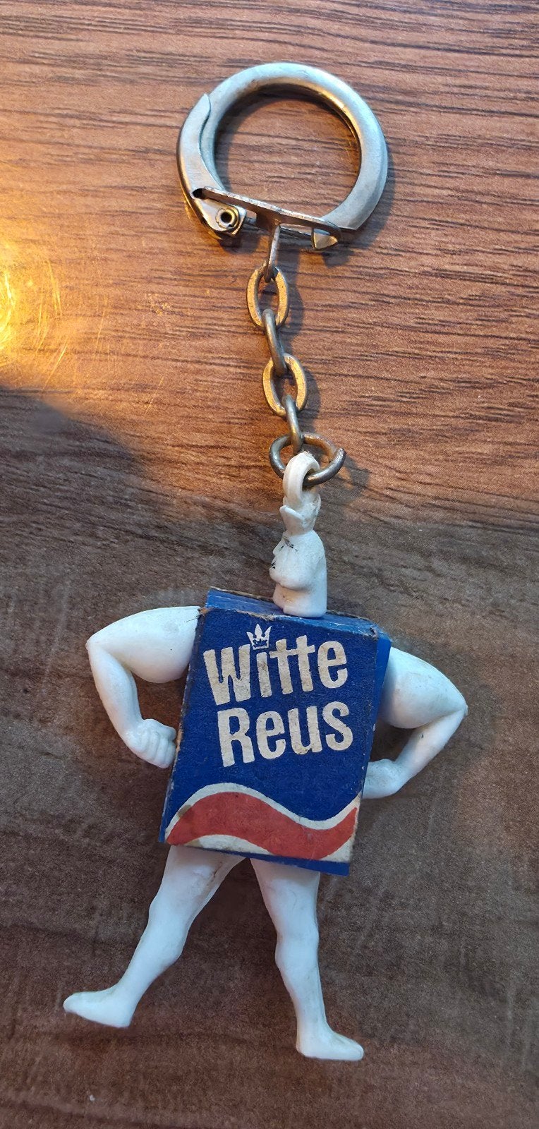 Vintage Witte Reus Sleutelhanger Jaren 60/70 Reclame Verzame, Verzamelen, Ophalen of Verzenden, Gebruikt, Merk