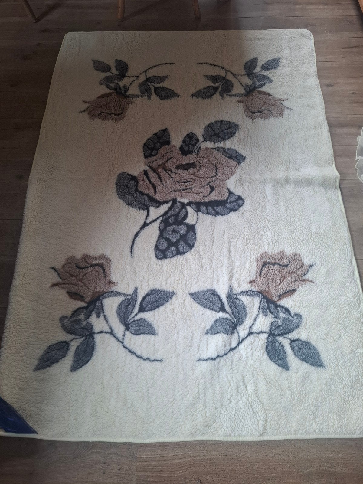 Lamswollen deken, Eenpersoons, Beige, Ophalen of Verzenden, Deken of Dekbed