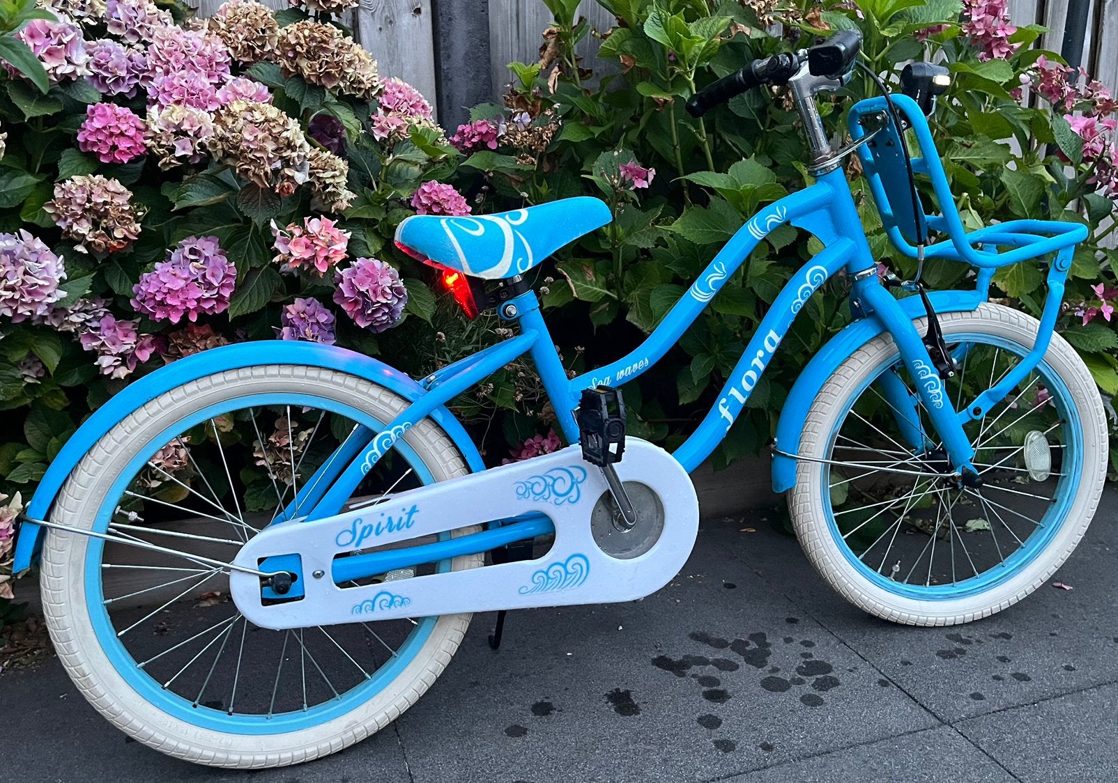 Meisjesfiets 18inch Spirit Flora blauw, Ophalen, Zo goed als nieuw, 16 tot 20 inch