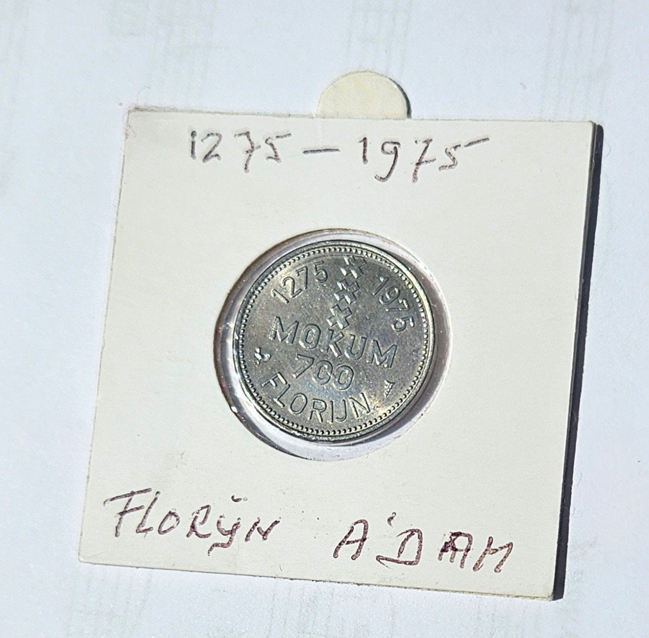 Mokum Florijn 1975 - 700 jaar Amsterdam, Postzegels en Munten, Ophalen of Verzenden, Koningin Juliana, Overige waardes, Losse munt