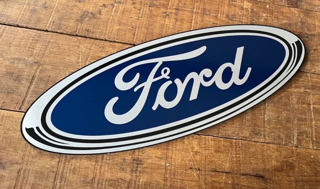 ford. embleem logo decoratie brushed aluminum 3mm 7,5x50 cm, Ophalen of Verzenden, Zo goed als nieuw, Auto's
