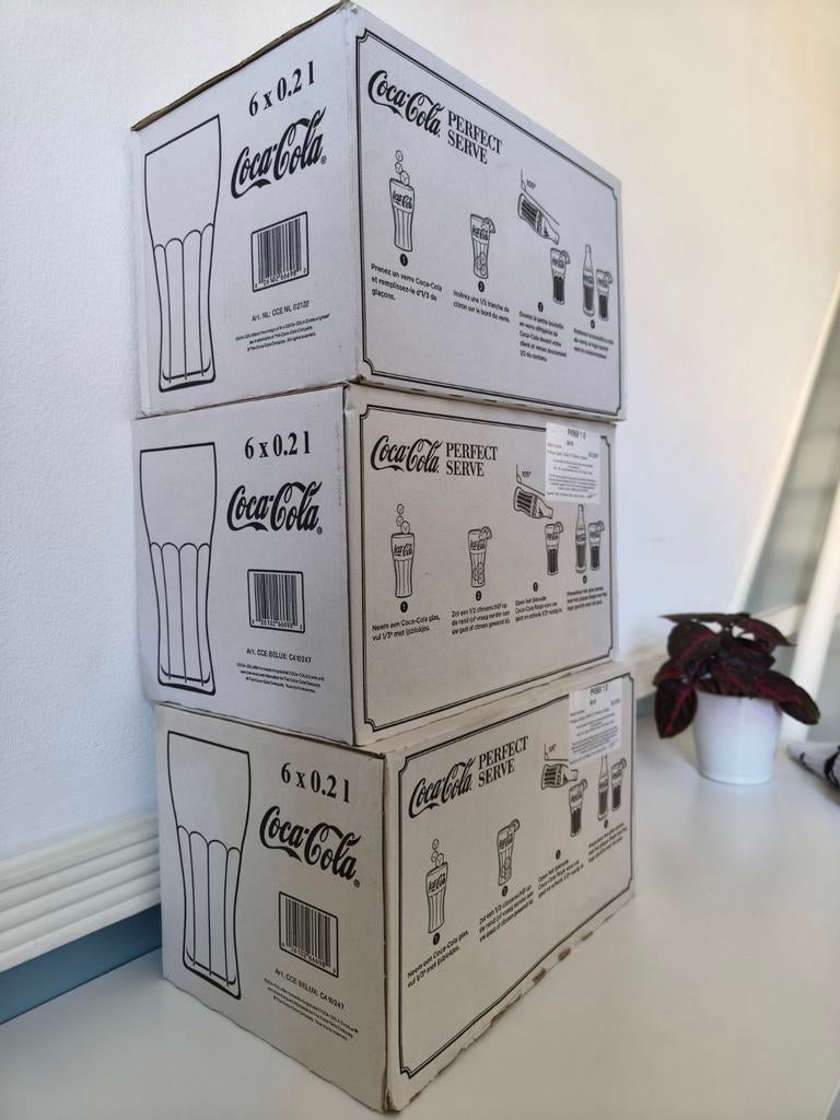 Coca-Cola glazen set (3x 6 stuks, 0.21L), Ophalen, Nieuw, Gebruiksvoorwerp