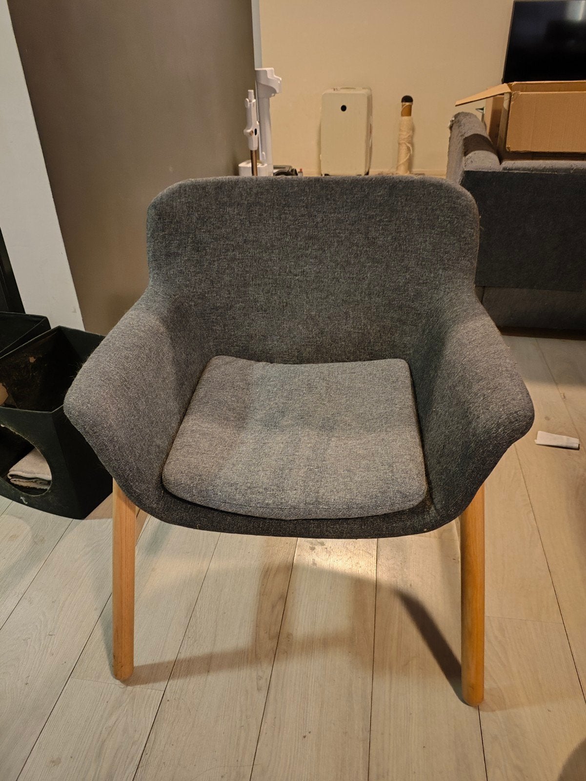 IKEA Vedbo Fauteuil - Donkergrijs, Huis en Inrichting, Ophalen, 75 tot 100 cm, Stof, 75 tot 100 cm