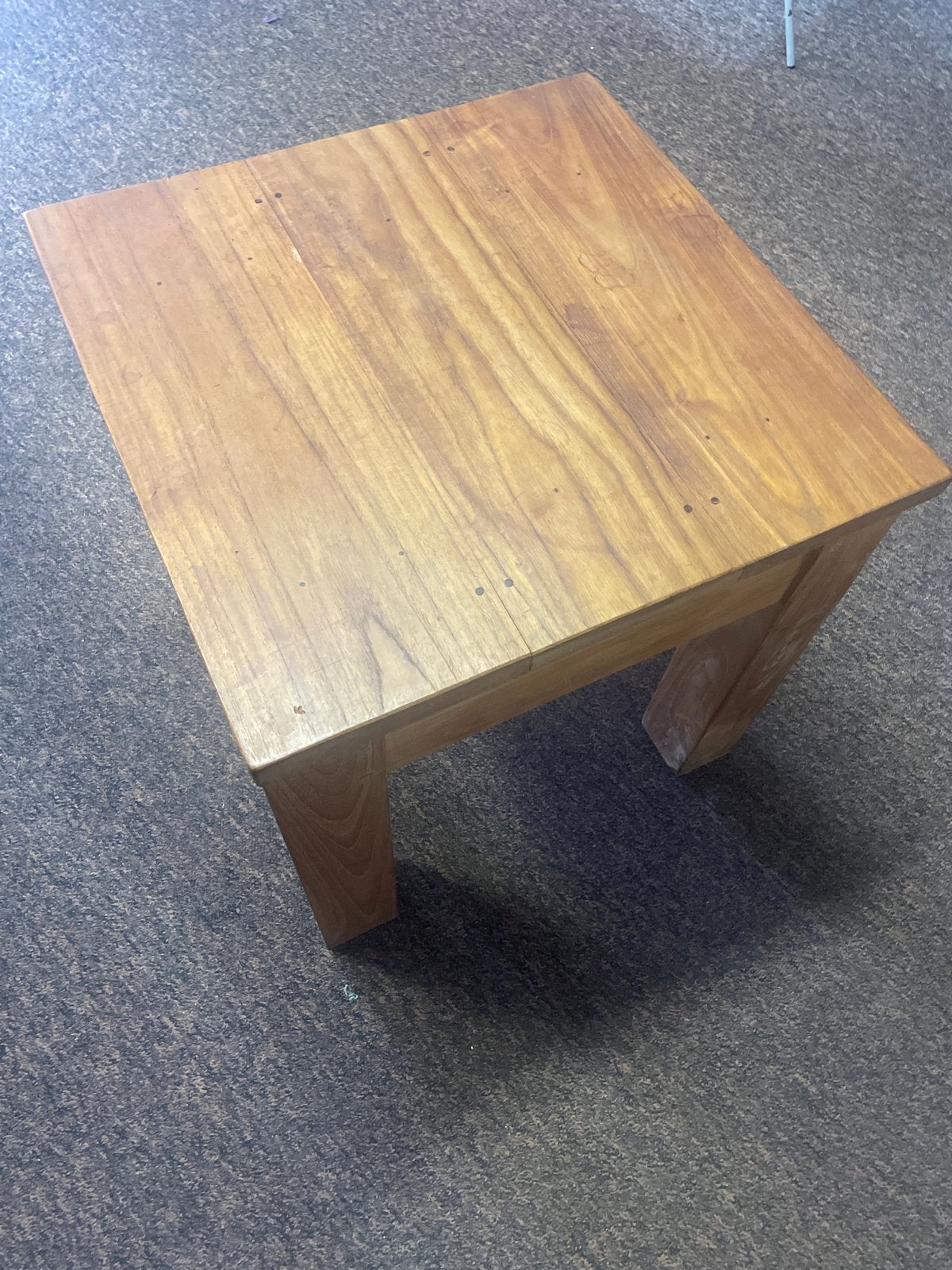 Teakhouten bijzettafel 50x50 cm, Ophalen, Minder dan 45 cm, Minder dan 55 cm, Gebruikt