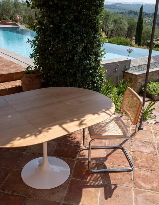 tafels uittrekbare  tulipe eero saarinen tulipe stoelen, Verzenden, Nieuw, Mid century, 4 tot 6 stoelen