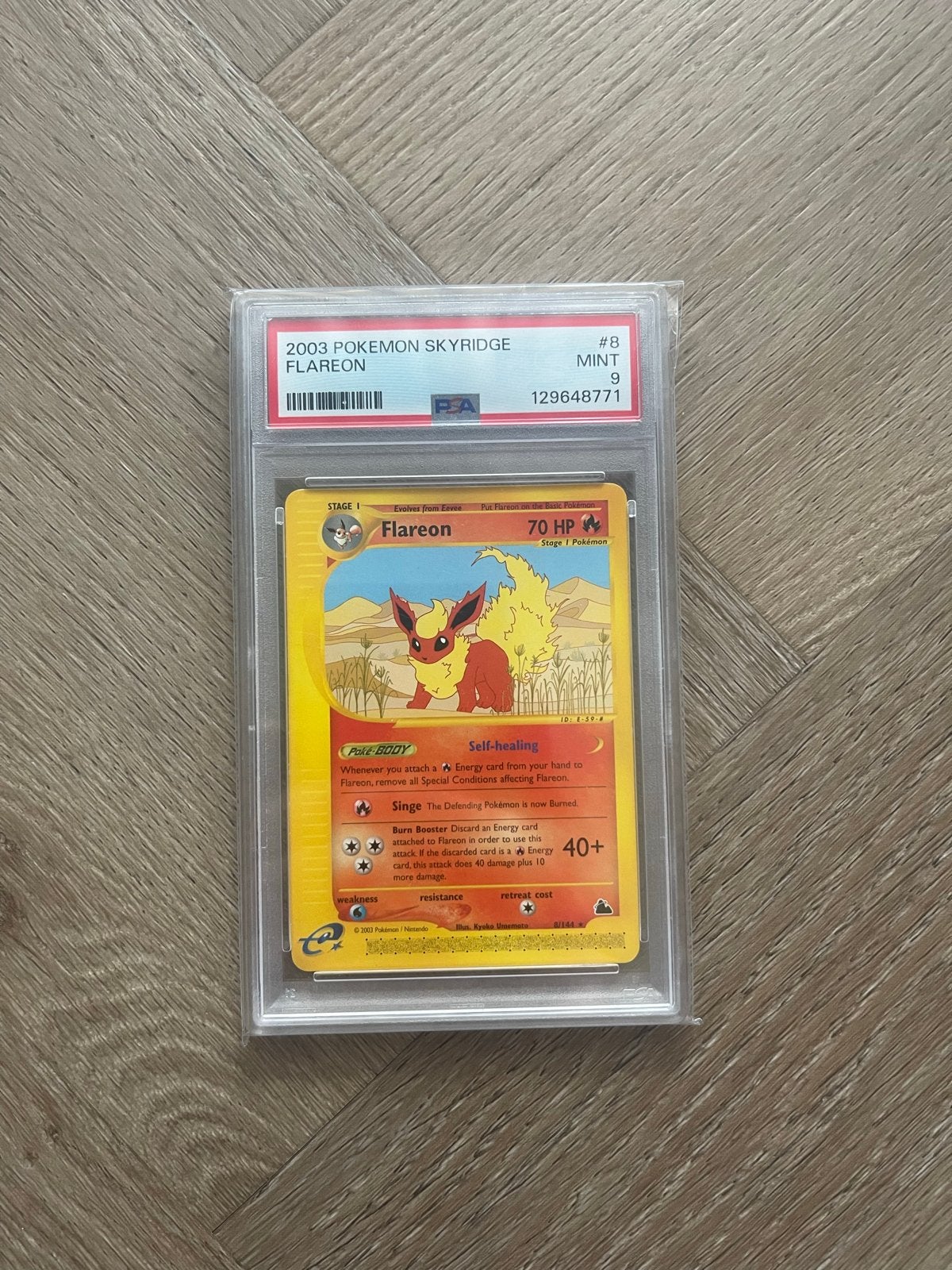 Flareon 8/144 Skyridge PSA 9, Hobby en Vrije tijd, Verzamelkaartspellen | Pokémon, Ophalen of Verzenden, Zo goed als nieuw, Losse kaart