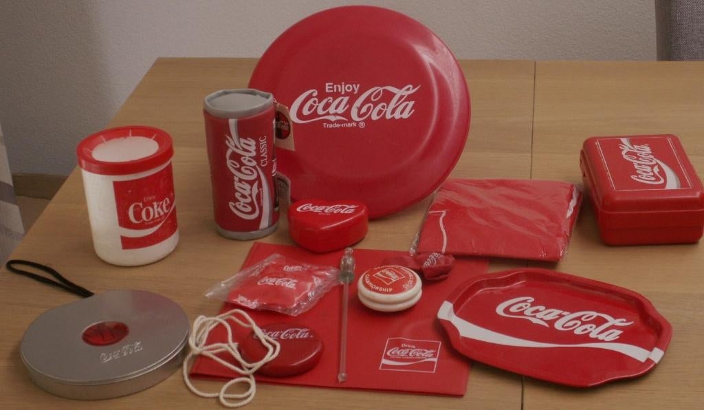 Partij coca cola artikelen jojo frisbee dienblad opbergmapje, Ophalen of Verzenden, Zo goed als nieuw, Gebruiksvoorwerp