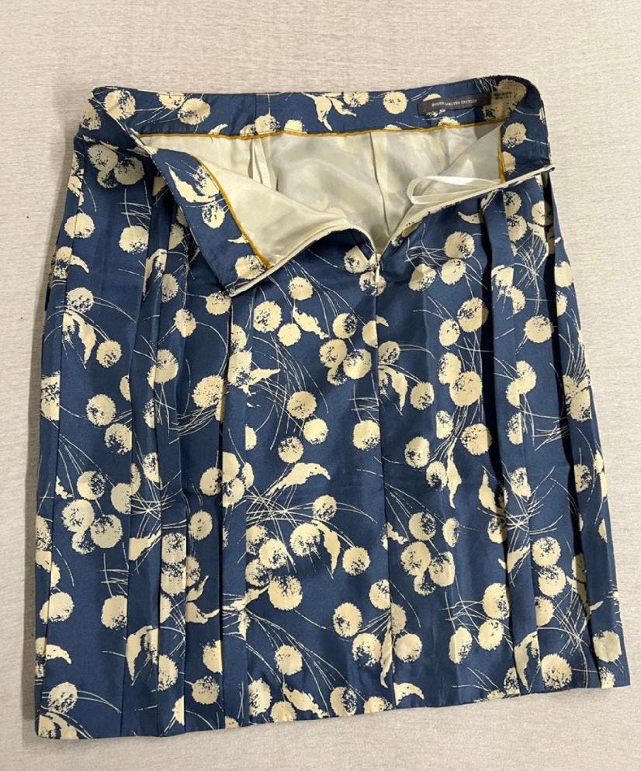 Boden Limited Edition ROK s Zijde Blauwe Dandelion Plooirok, S, Blauw, Ophalen of Verzenden, Zo goed als nieuw