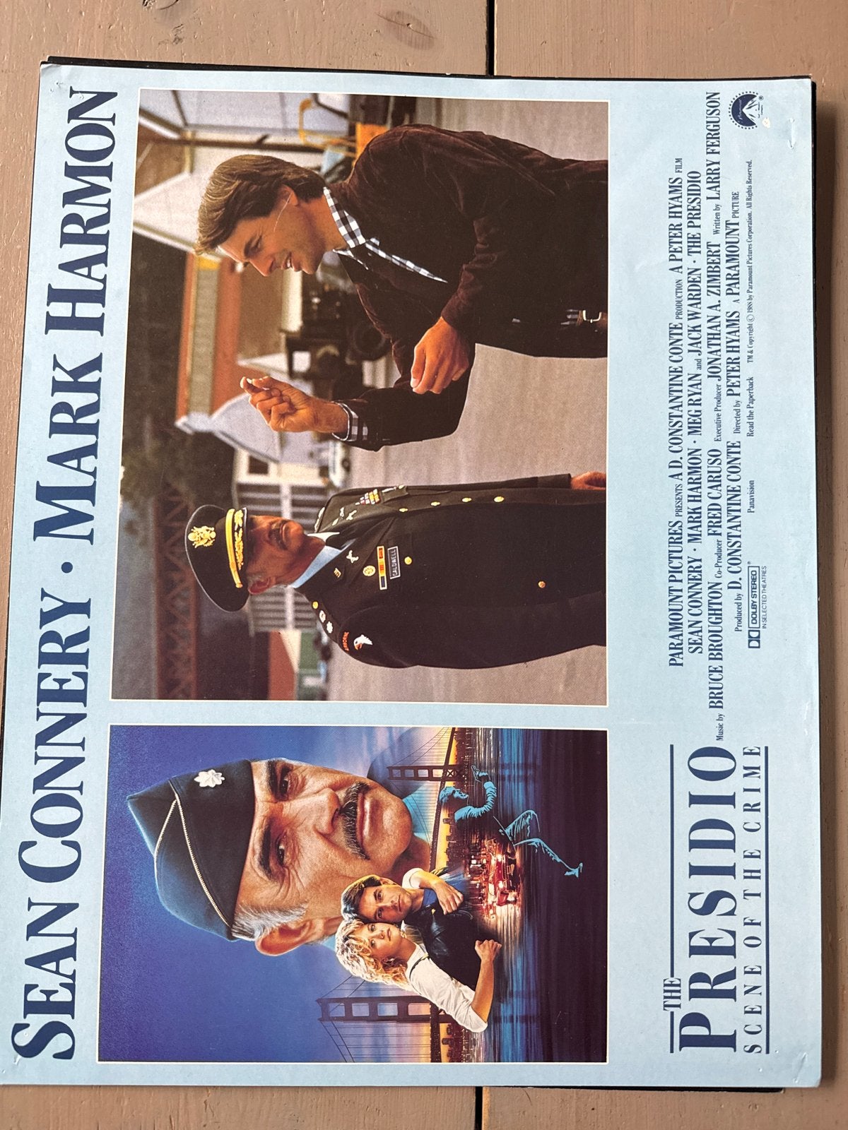 Filmposter The Presidio - Sean Connery & Mark Harmon, Ophalen of Verzenden, Gebruikt