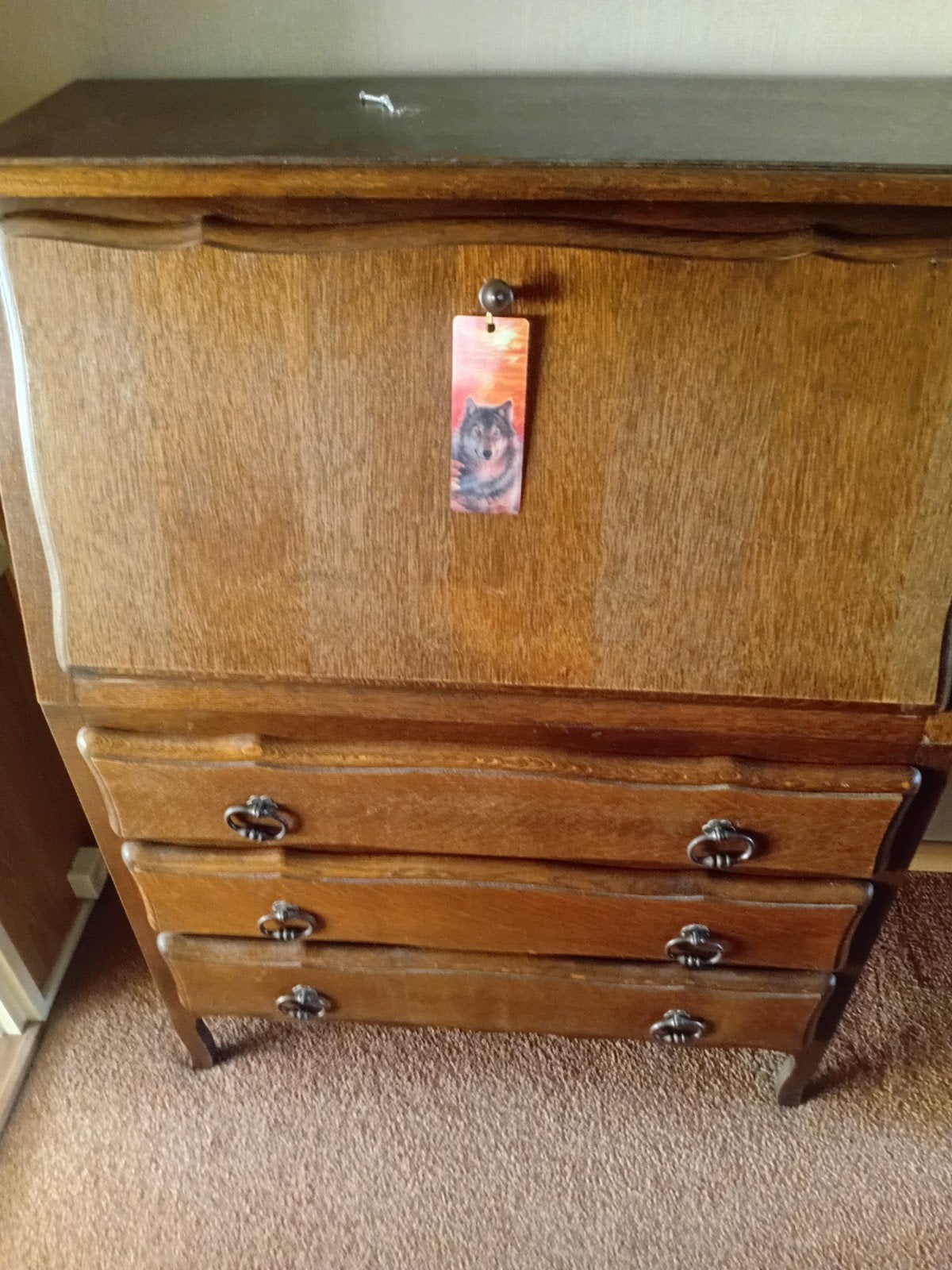 Eiken secretaire met lades, Antiek en Kunst, Antiek | Meubels | Kasten, Ophalen