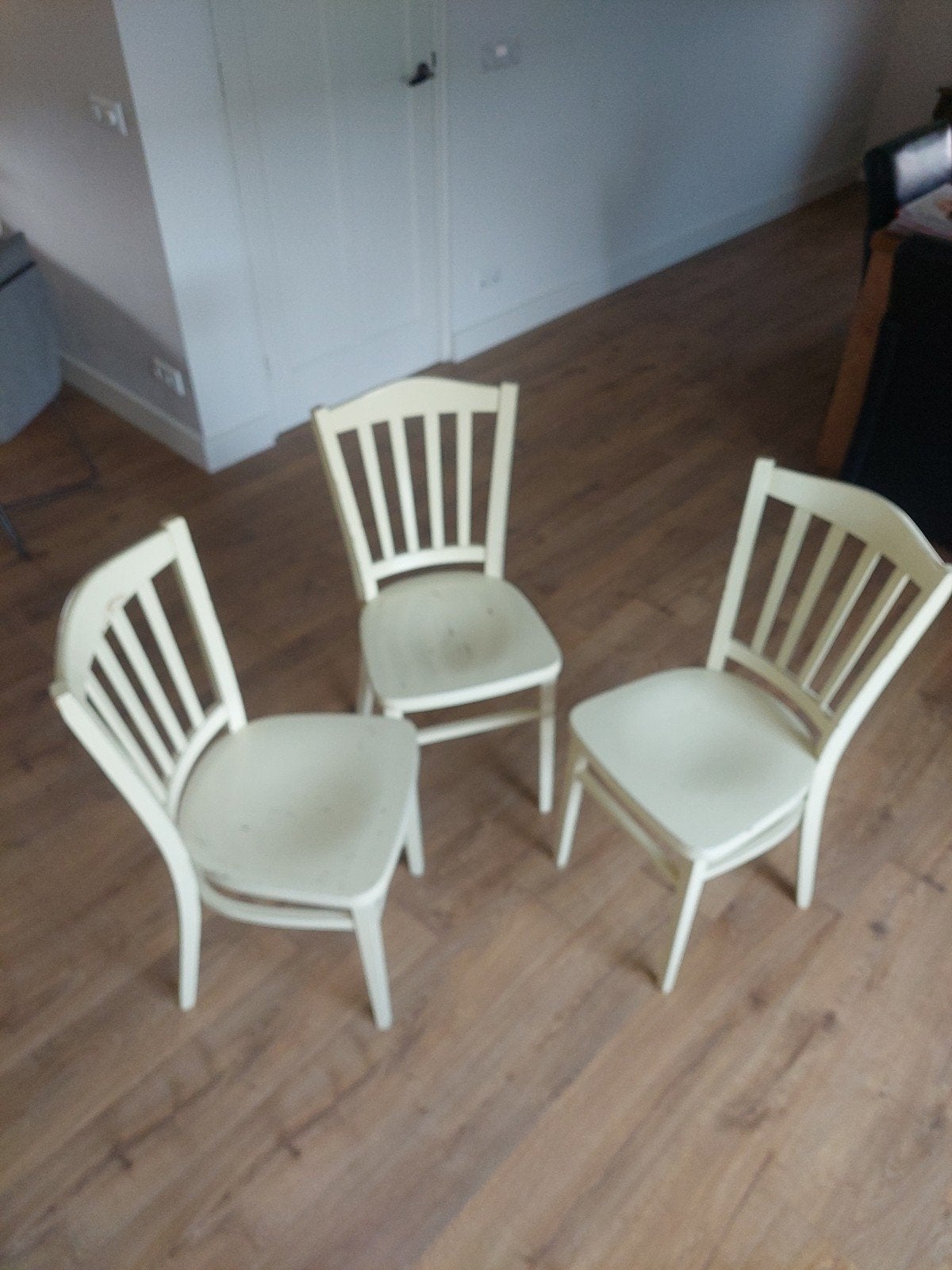 3 vintage stoelen te koop, Ophalen, Gebruikt, Drie, Wit
