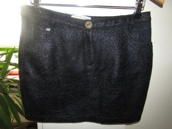E1345 NTS NOT THE SAME mt 38 rok zwart tweed wol, Maat 38/40 (M), Verzenden, Zwart, Zo goed als nieuw