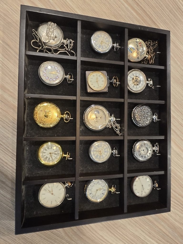 15 decoratieve zakhorloges – diverse modellen (set 7/7), Sieraden, Tassen en Uiterlijk, Overige merken, Overige materialen, Zakhorloge