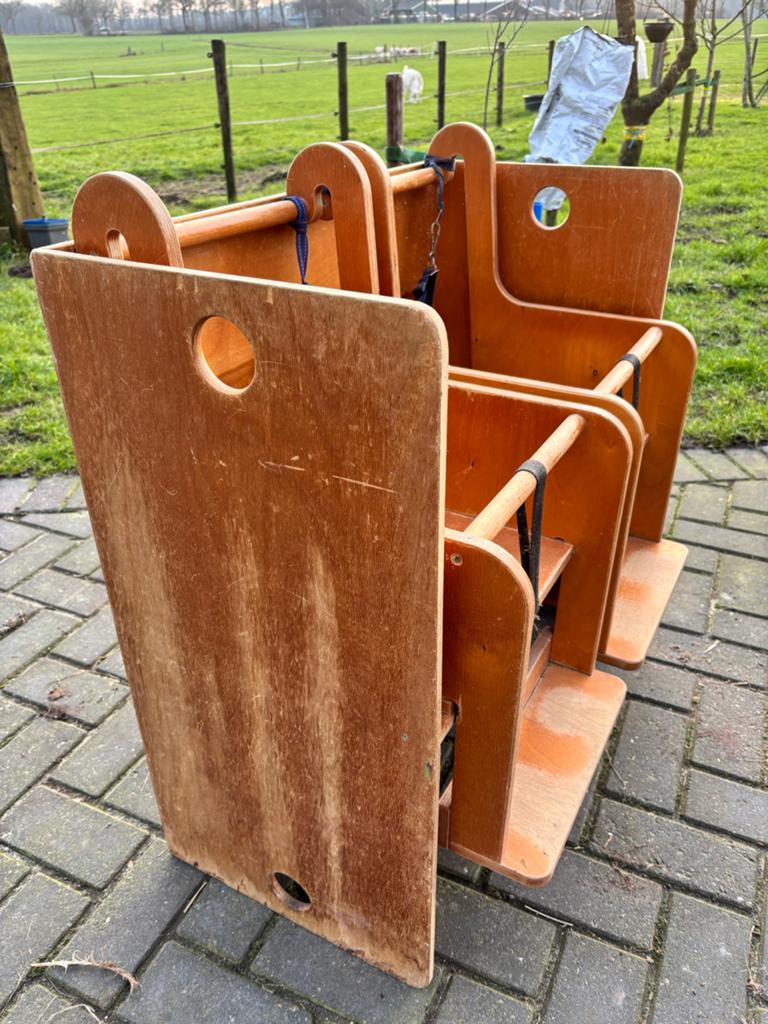 Gratis stevig houten tweelingbankje voor kinderen, Ophalen, Gebruikt, Overige typen