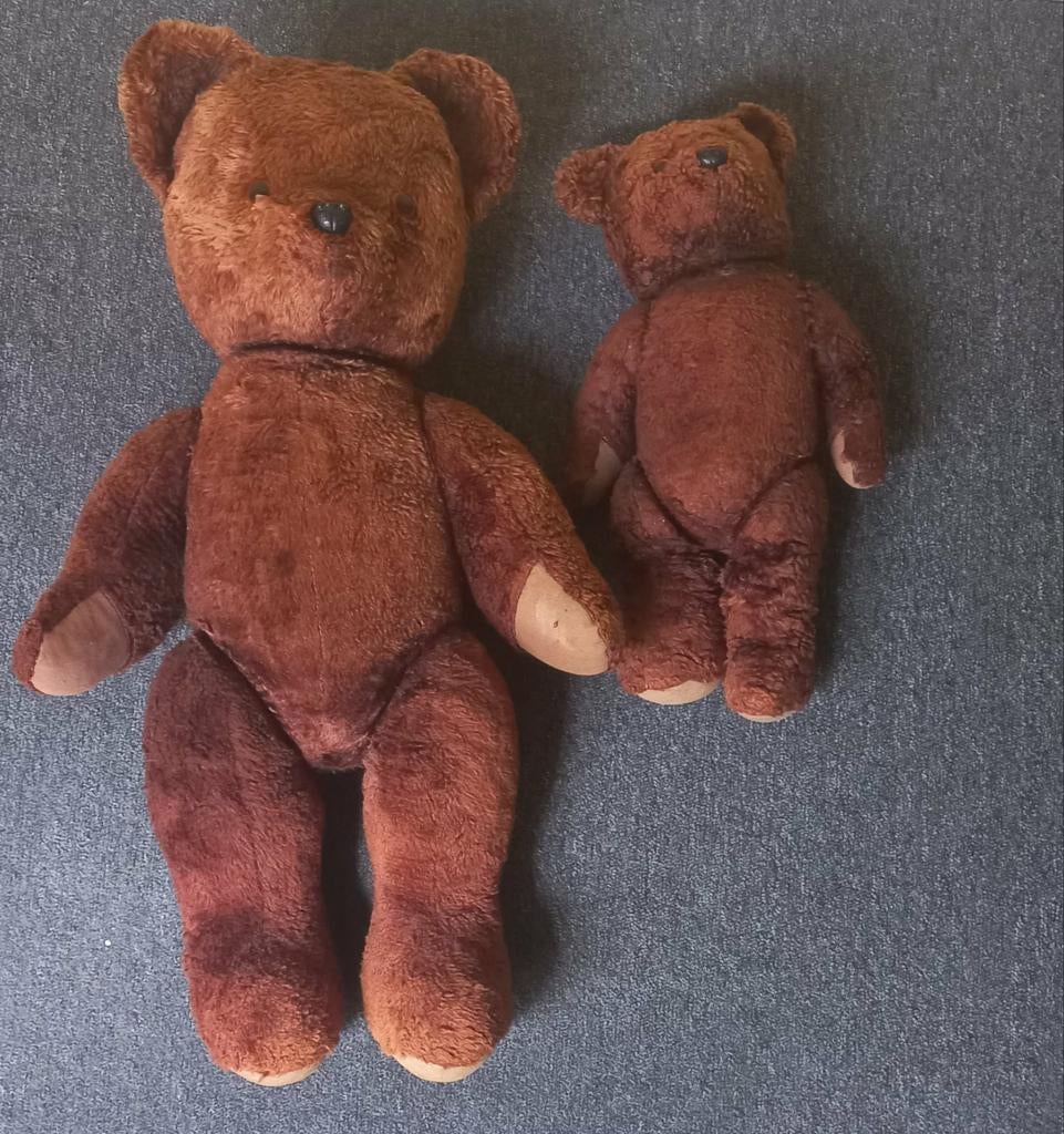 Set van 2 antieke beren - Grote (60cm) en Kleine (40cm), Verzamelen, Beren en Cherished Teddies, Ophalen