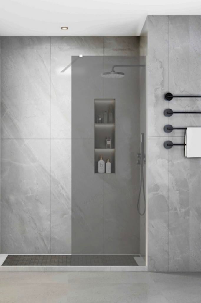 Glazen douchewand rookglas 70x200 | incl. montagesysteem, Huis en Inrichting, Ophalen, Zo goed als nieuw
