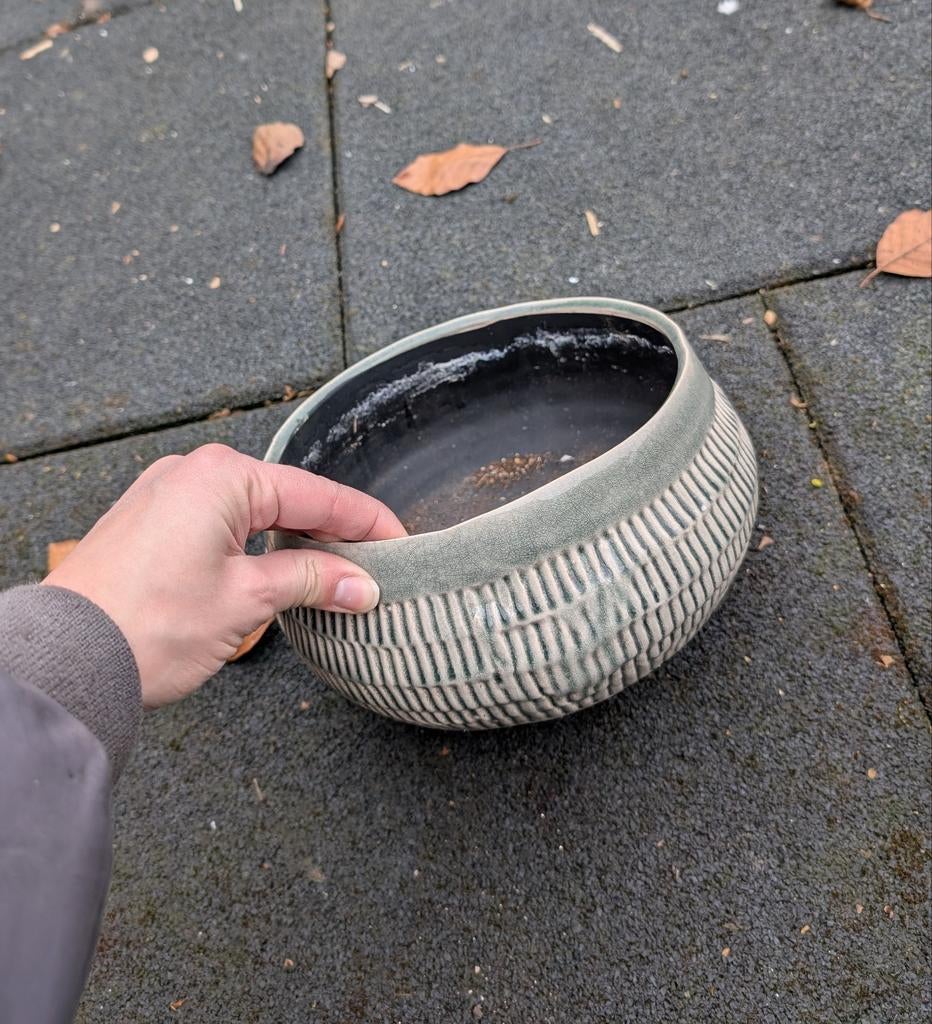 Plantenpot binnen of buiten, Rond, Binnen, Ophalen of Verzenden, Minder dan 25 cm